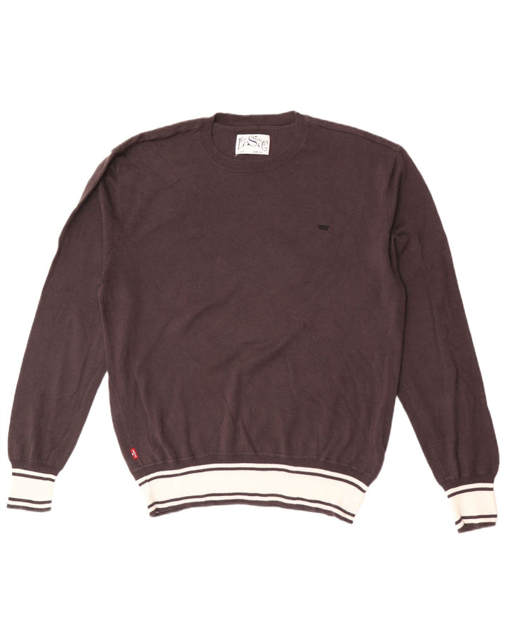 Suéter masculino Levi's com gola redonda XL de algodão marrom