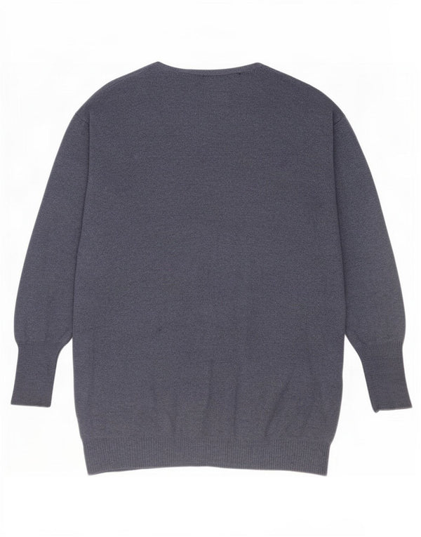 Suéter cardigã feminino grande Marks & Spencer Reino Unido 16 grande azul marinho