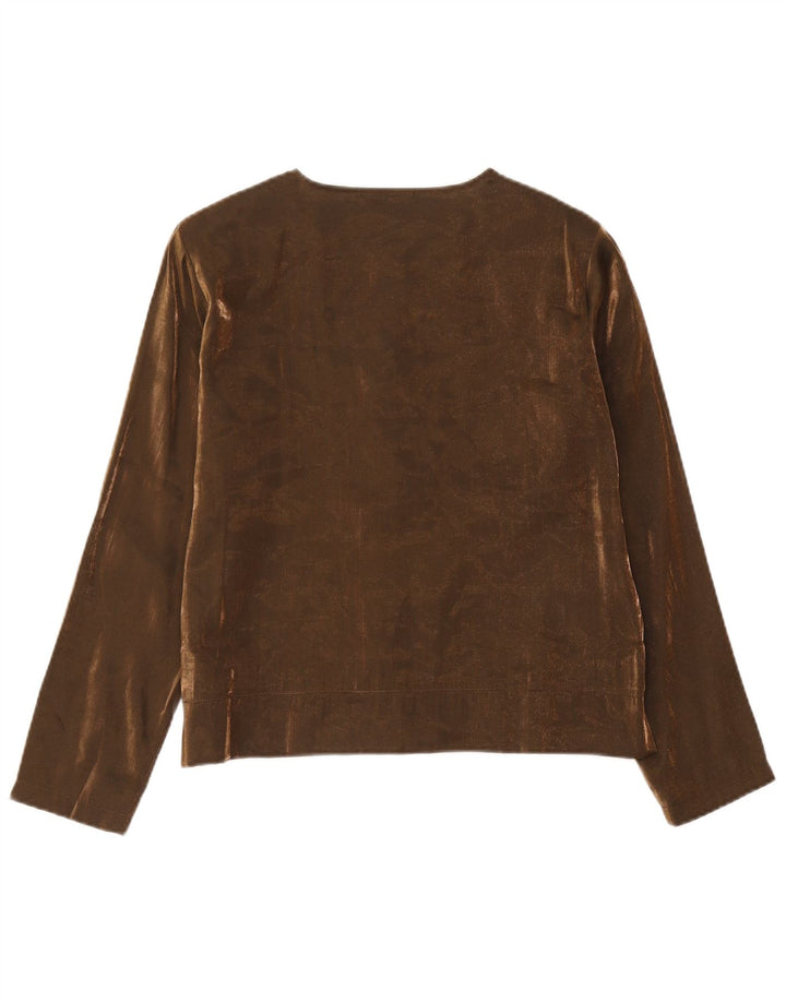 Blusa feminina vintage EU 40 viscose marrom médio