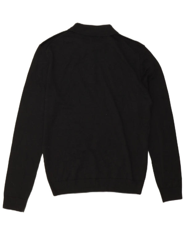 Zara Suéter masculino com gola polo e preto médio