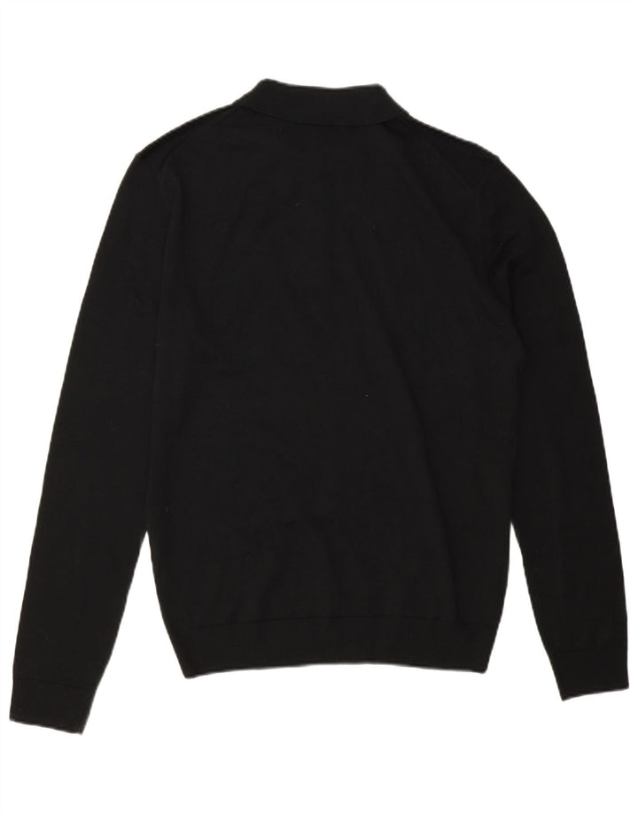 Zara Suéter masculino com gola polo e preto médio