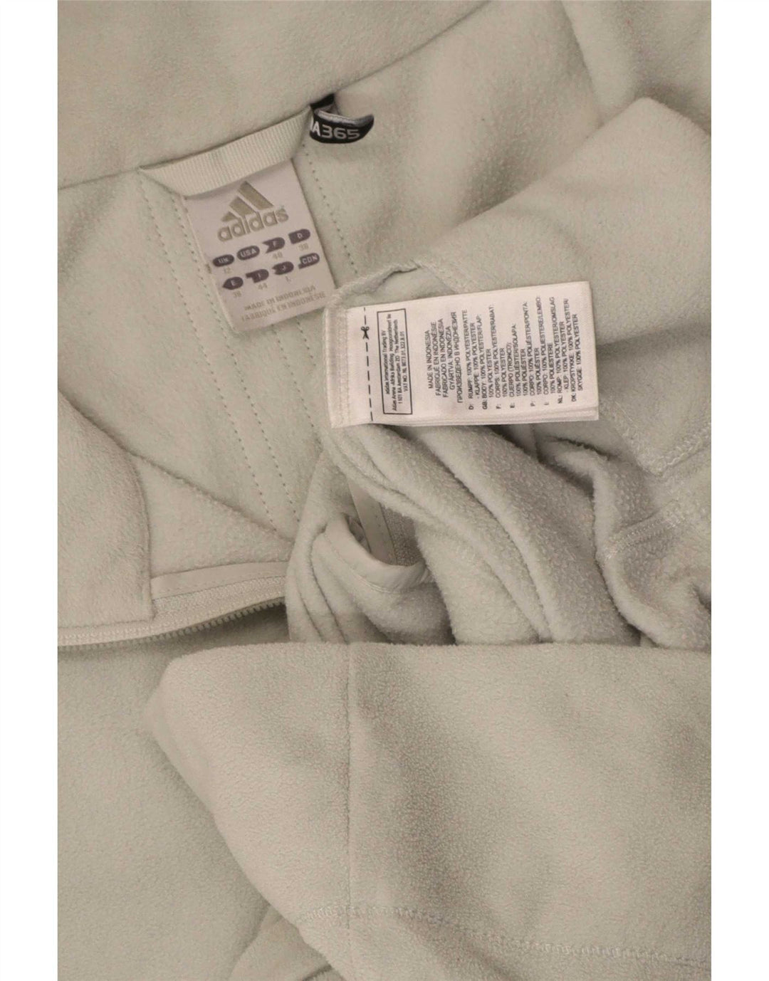 Jaqueta de lã feminina Adidas UK 12 poliéster listrado cinza médio