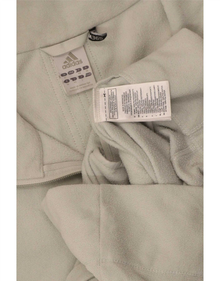 Jaqueta de lã feminina Adidas UK 12 poliéster listrado cinza médio