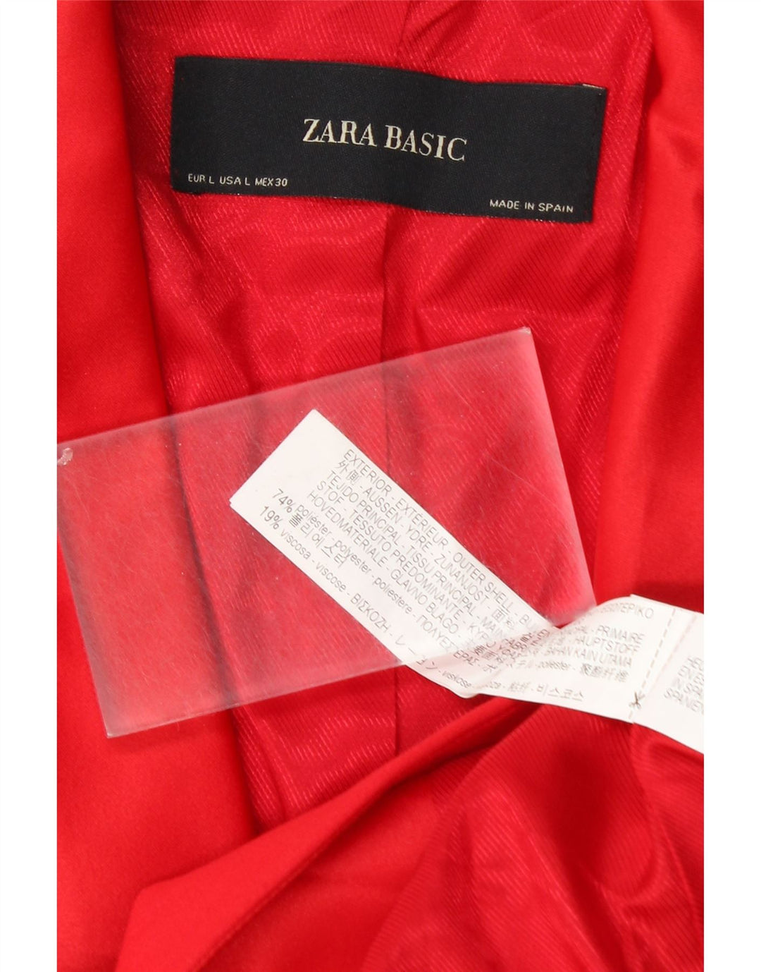 Jaqueta blazer feminina ZARA com 1 botão Reino Unido 14 grande poliéster vermelho