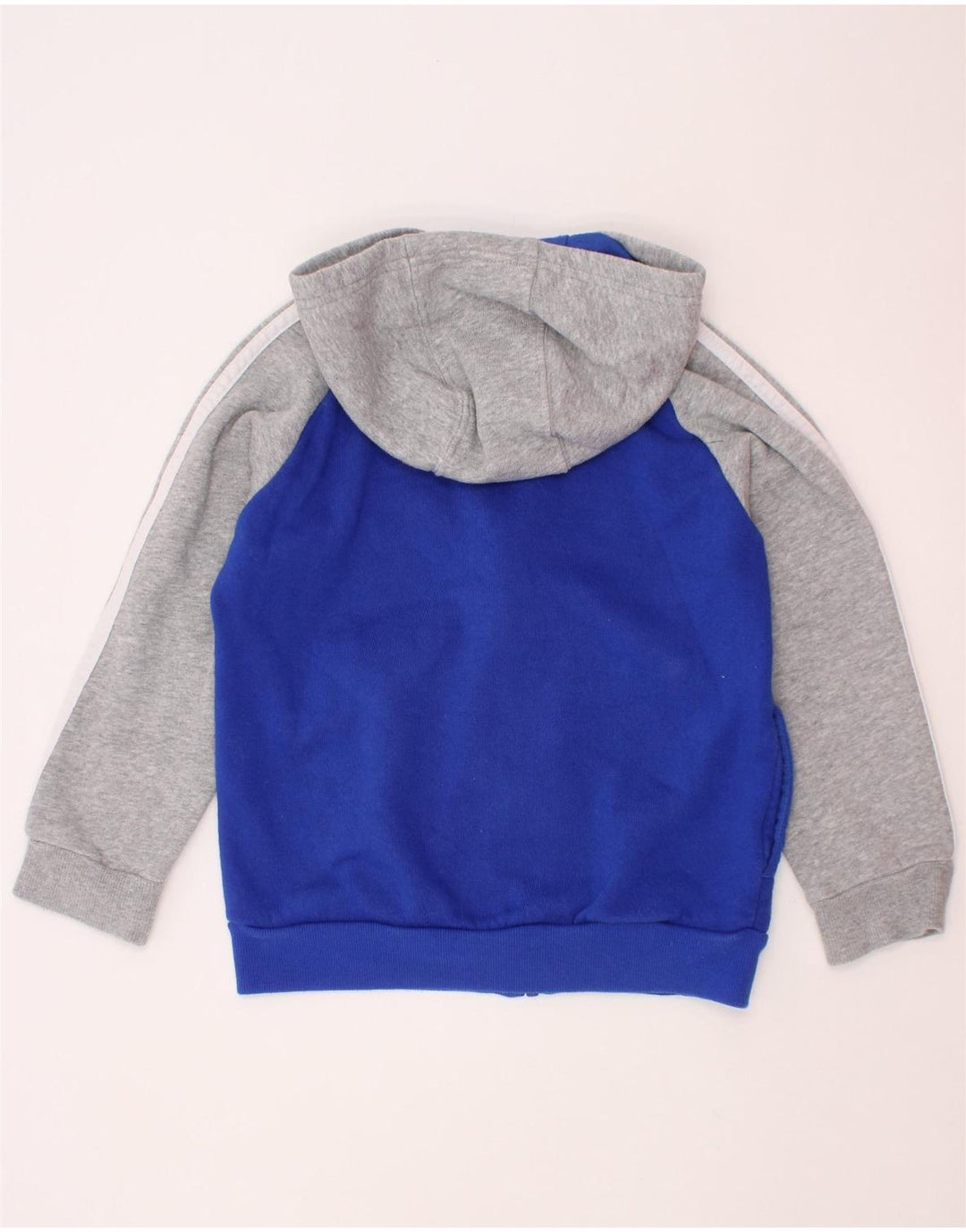 ADIDAS Meninos Zip Hoodie Sweater 6-7 Anos Azul Colorblock Algodão