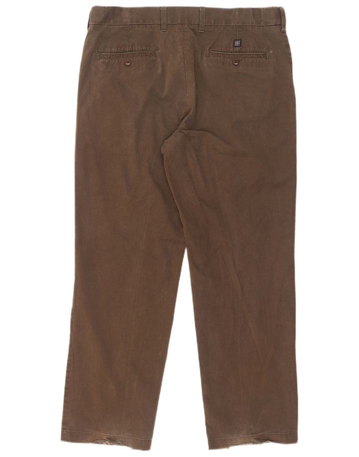 Calça chino masculina Marks & Spencer regular W36 L31 algodão cáqui