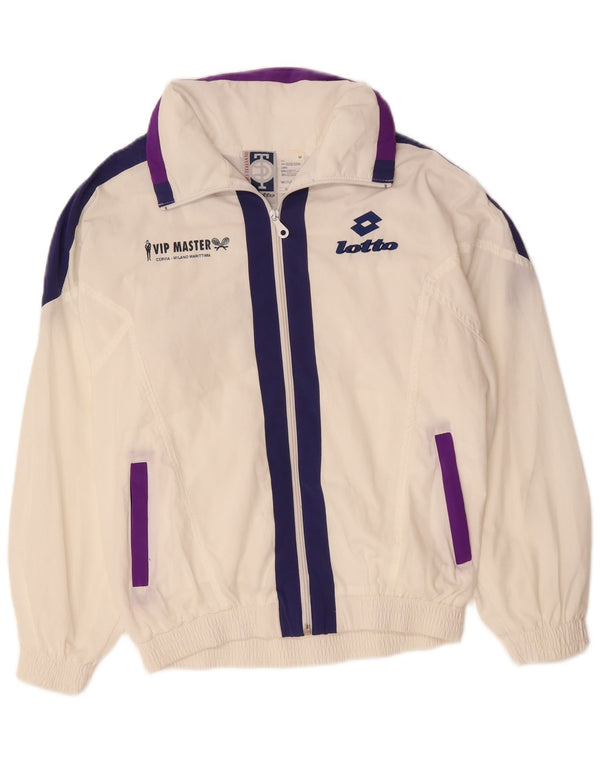 LOTTO Jaqueta feminina de agasalho superdimensionada Reino Unido 14 bloco colorido branco médio