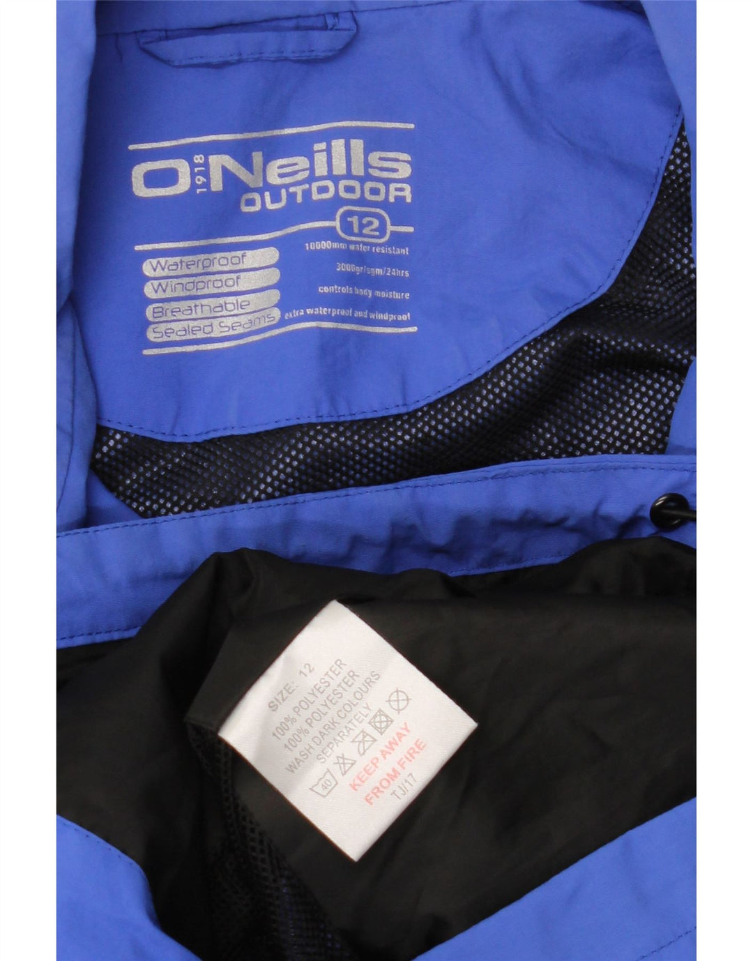 Jaqueta de chuva feminina com capuz O'Neills UK 12 poliéster azul médio