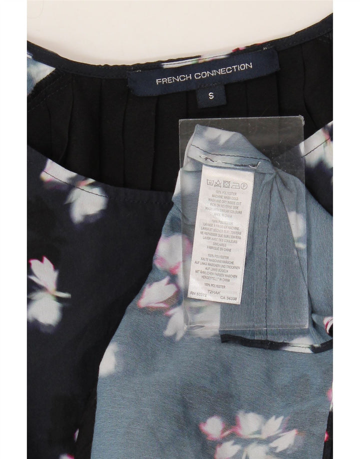 Blusa Feminina French Connection Top Reino Unido 10 Poliéster Floral Preto Pequeno