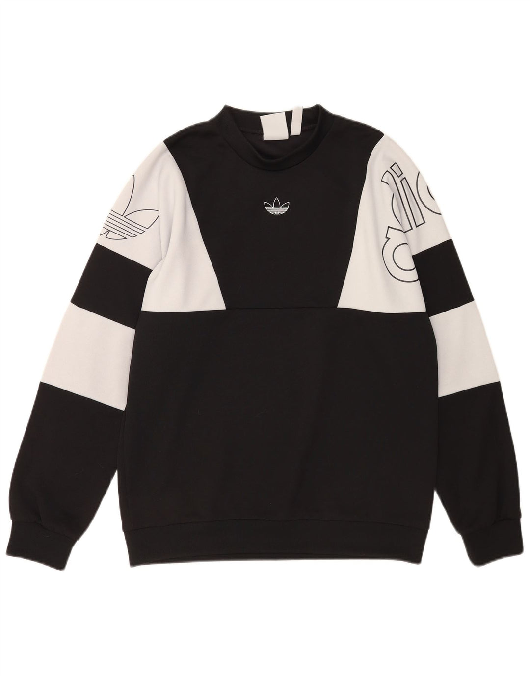 Adidas masculino gráfico moletom jumper médio preto colorblock poliéster