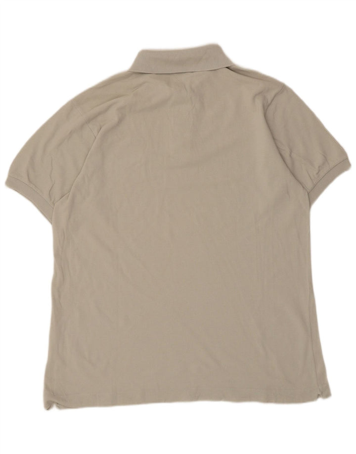 Camisa polo masculina Lacoste tamanho 5 grande algodão cinza