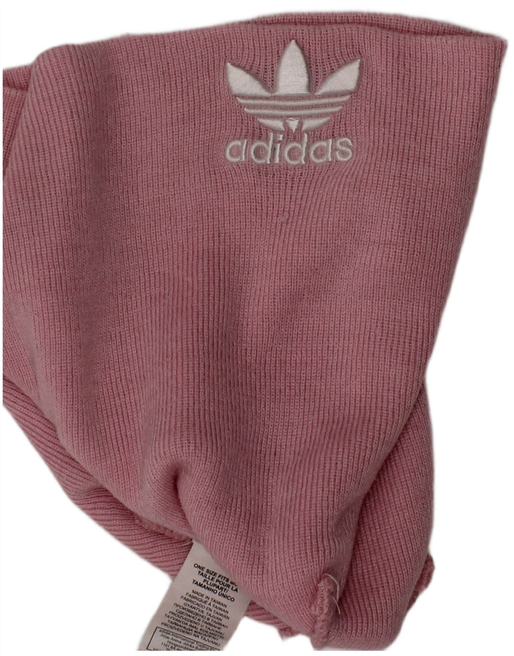 ADIDAS Womens Graphic Beanie Hat One Size Pink Polyacrylic