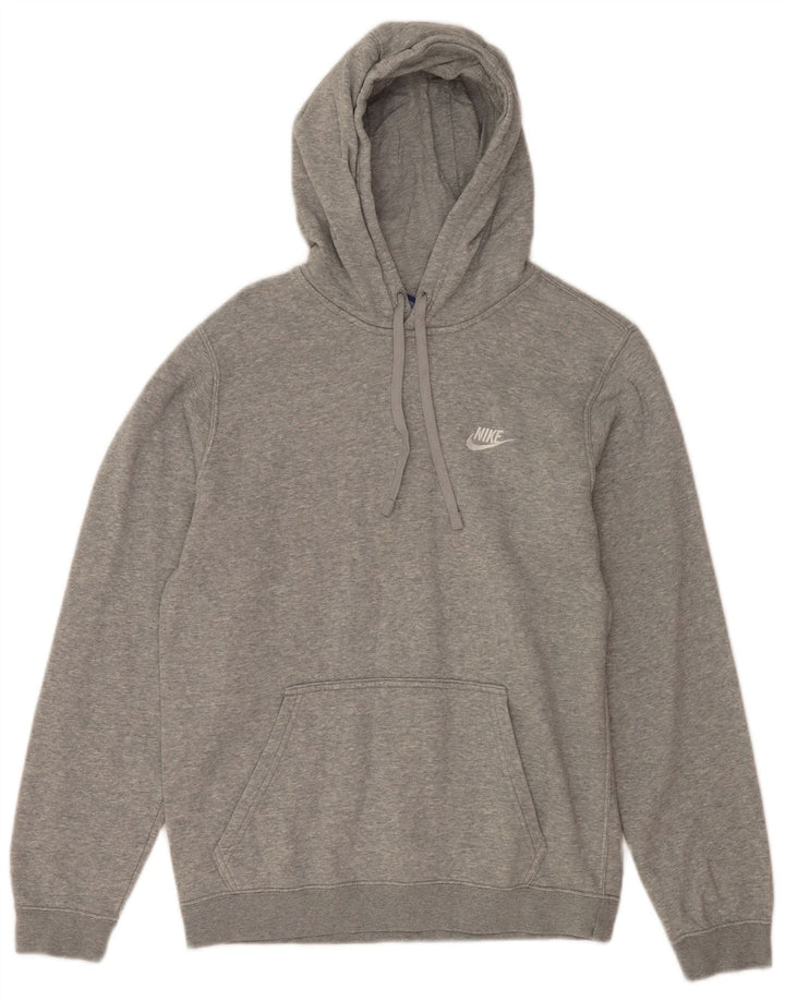 NIKE Mens Hoodie Jumper Pequeno Algodão Flecked Cinza