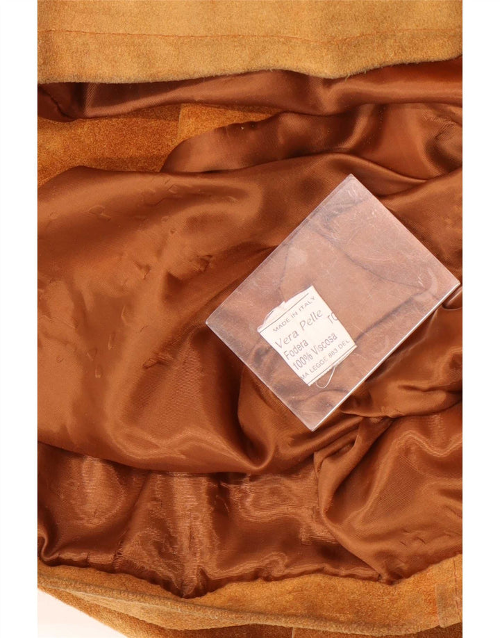 Jaqueta masculina vintage de camurça IT 52 XL marrom cowboy