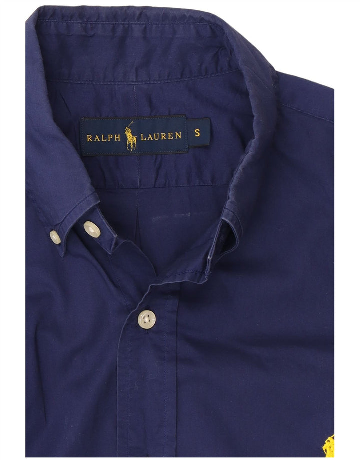 Ralph Lauren Camisa masculina pequena azul marinho