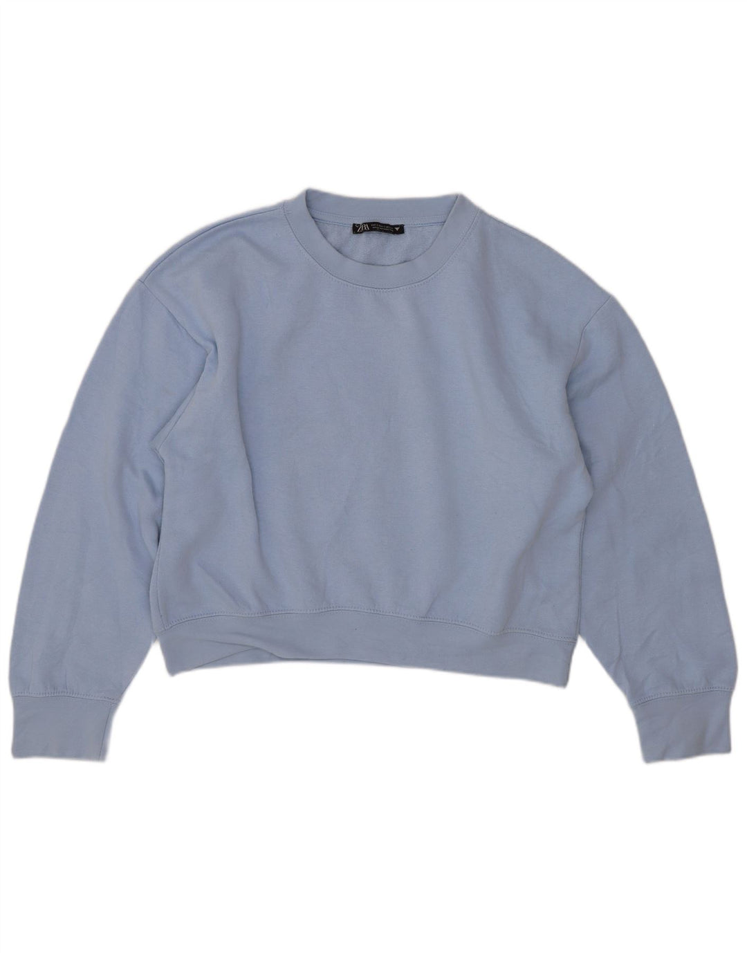Zara Womens Crop Oversized Moletom Jumper Reino Unido 10 Pequeno Azul