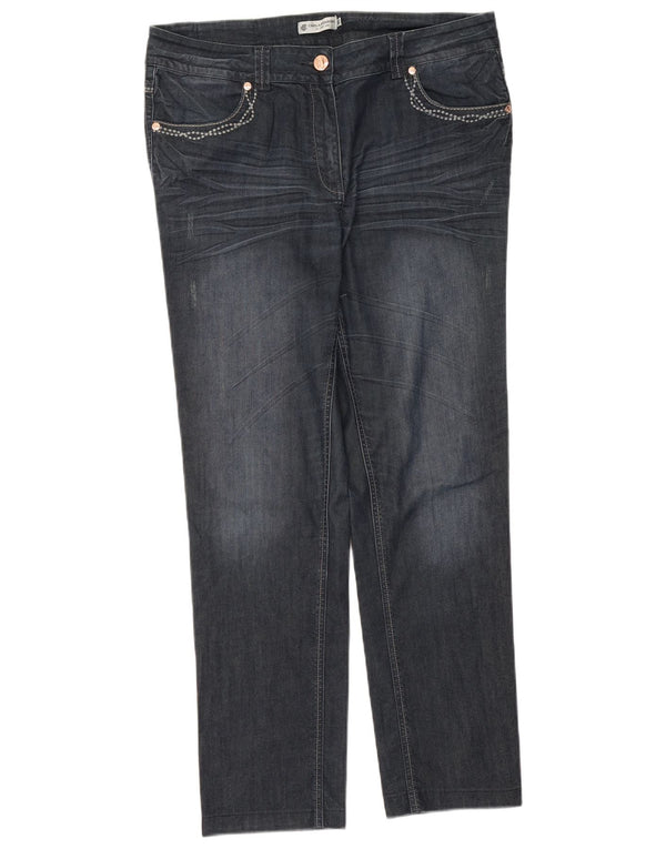 CARLA FERRONI Jeans Slim Feminino IT 50 XL W34 L29 Azul Marinho
