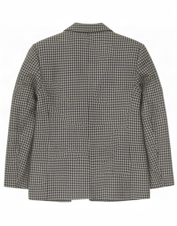 Jaqueta blazer feminina vintage com 2 botões IT 46 grande cinza houndstooth