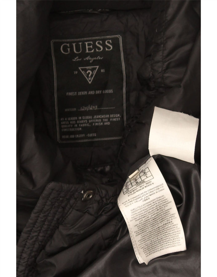 Casaco acolchoado feminino Guess UK 8 pequeno poliéster preto