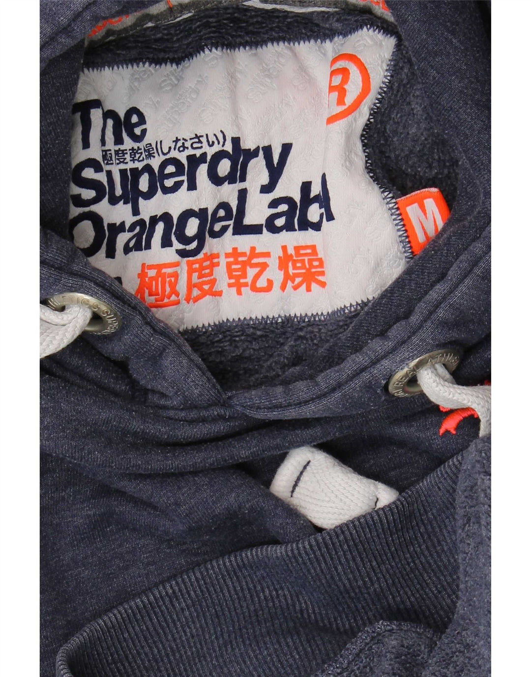 Suéter com capuz masculino Superdry médio azul marinho algodão