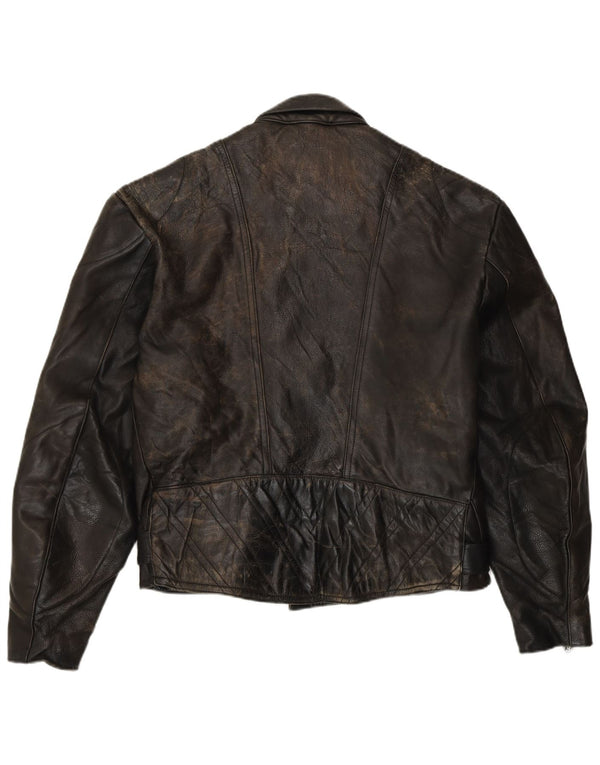 Jaqueta masculina de couro Harro Racer IT 52 XL couro preto