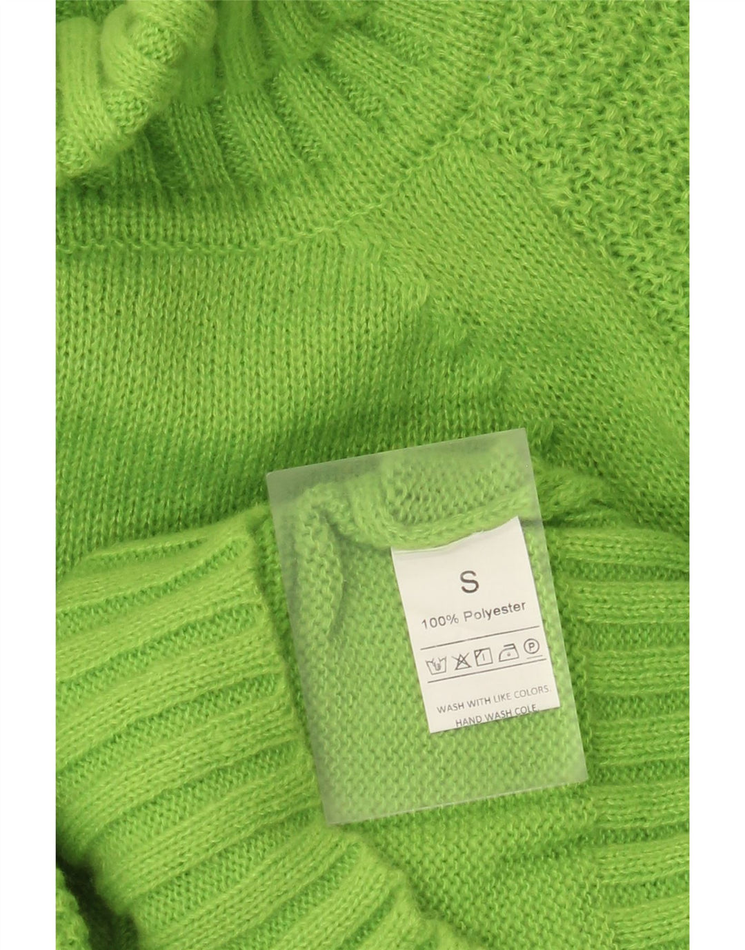 Suéter feminino vintage com gola alta e gola alta Reino Unido 10 pequeno verde