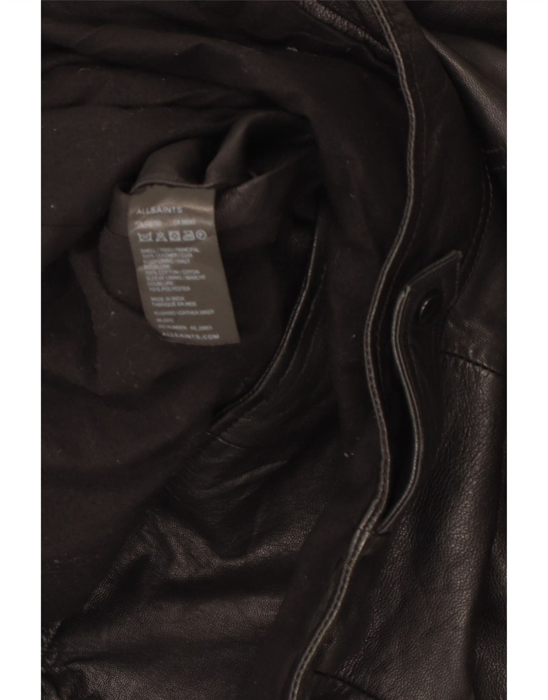 Jaqueta masculina de couro para motociclista All Saints Reino Unido 36 motociclista pequeno de couro preto