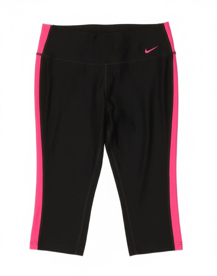 Leggings Nike Dri Fit Capri UK 12 Médio Preto Colourblock