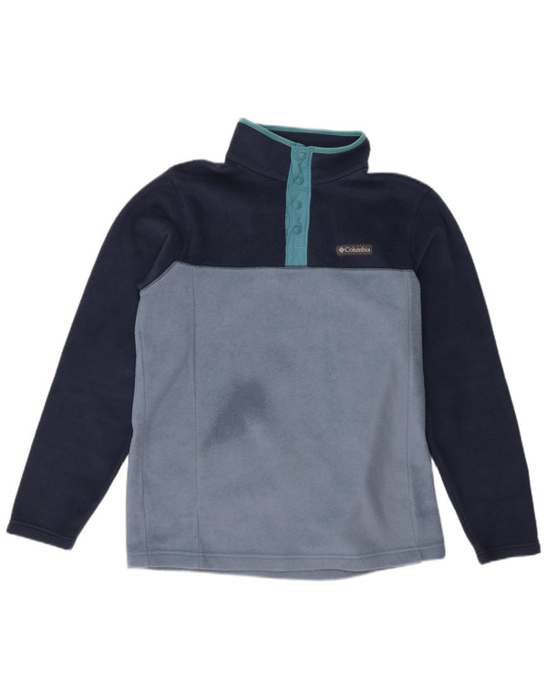 Columbia Mens Zip Neck Jumper Sweater Medium Navy Blue Colourblock