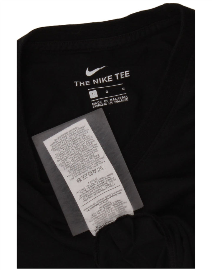 Camiseta masculina NIKE Top grande de algodão preto