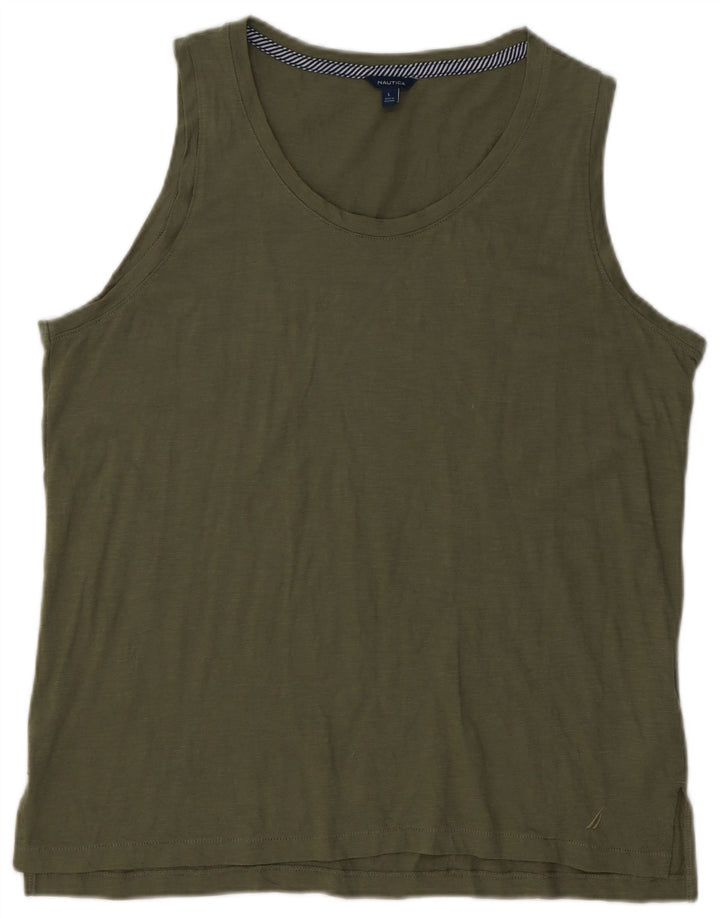Colete masculino NAUTICA Top grande de algodão cáqui