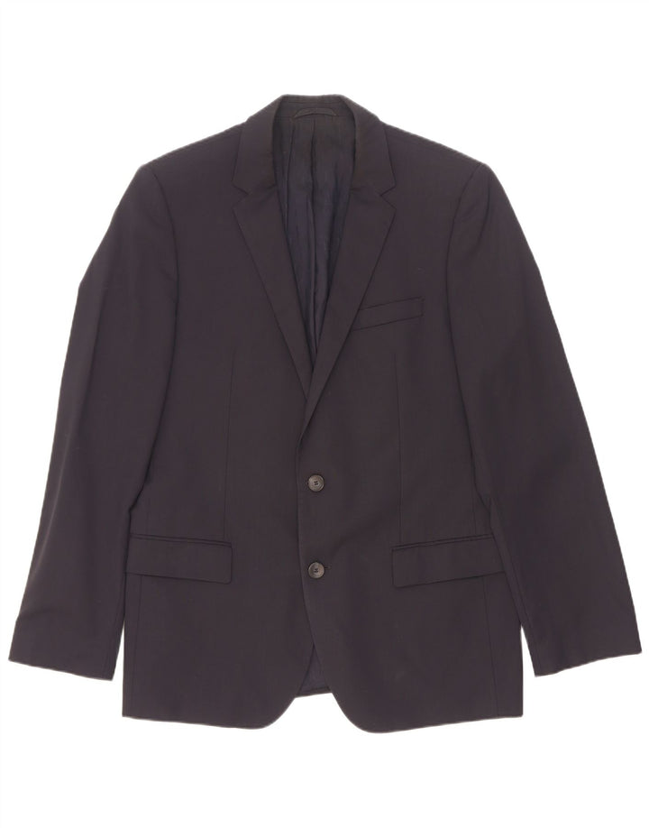 Jaqueta blazer masculina Hugo Boss com 2 botões Reino Unido 50 grande lã azul marinho