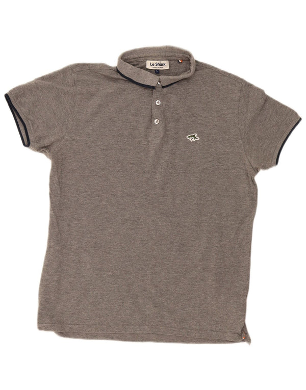 Camisa polo masculina Le Shark grande algodão cinza