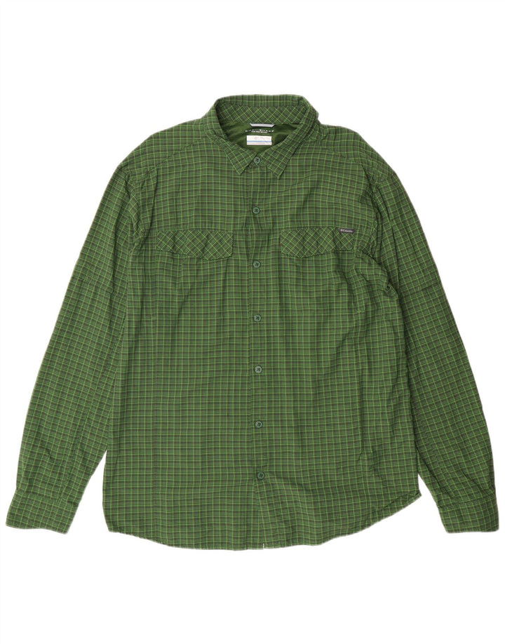 Camisa masculina Columbia Omni-Shade xadrez XL verde xadrez nylon