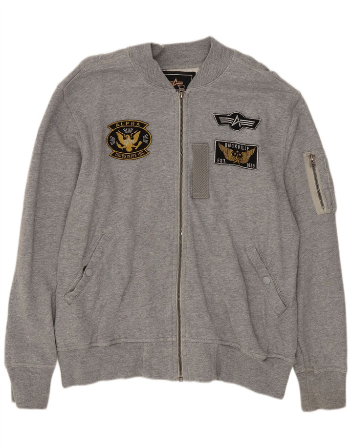 ALPHA INDUSTRIES Jaqueta masculina de agasalho cinza médio