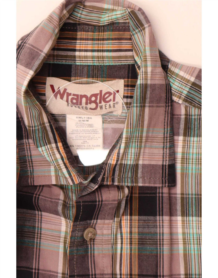 Wrangler Camisa masculina média de algodão xadrez multicolorido