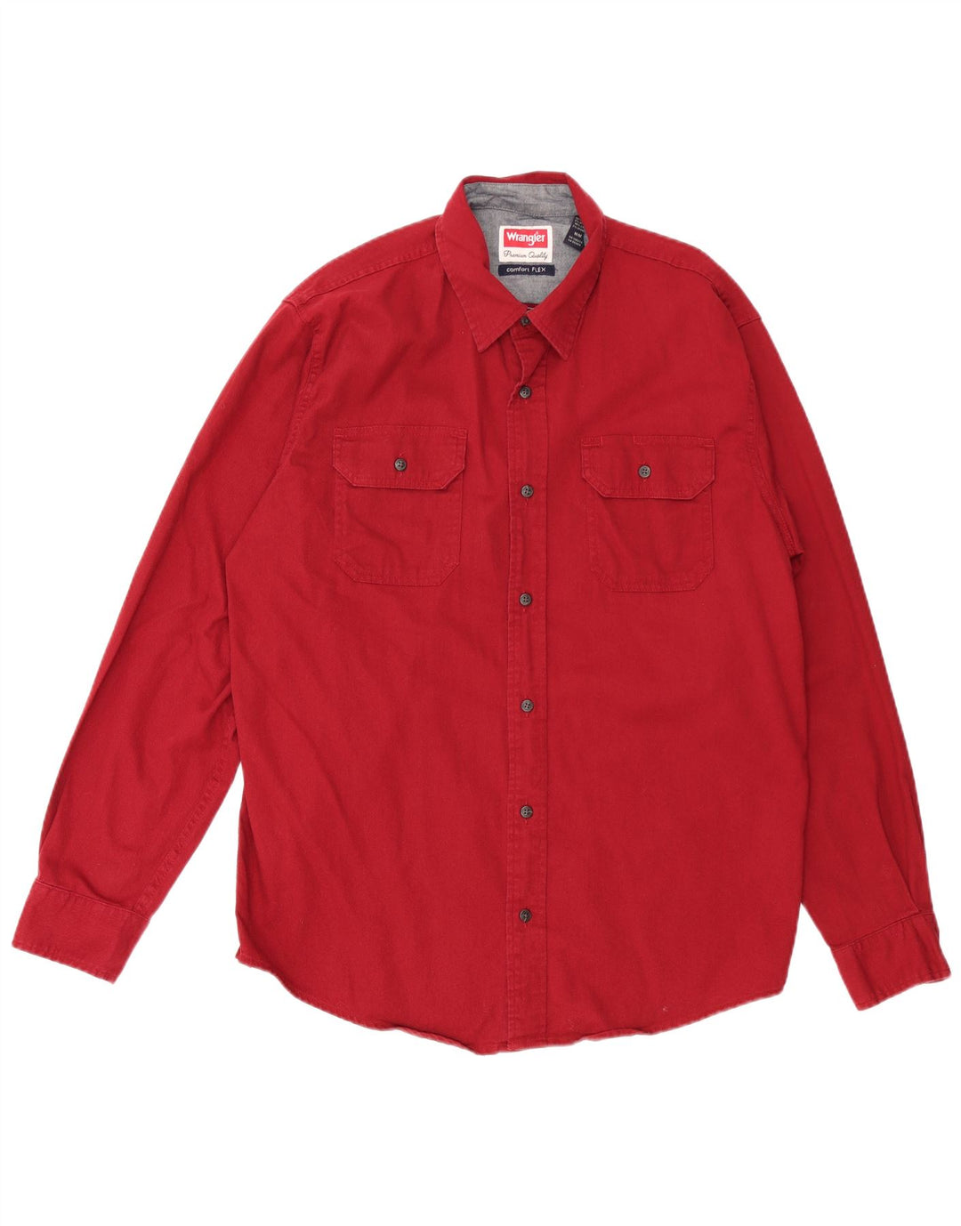Camisa masculina flexível WRANGLER de algodão vermelho médio