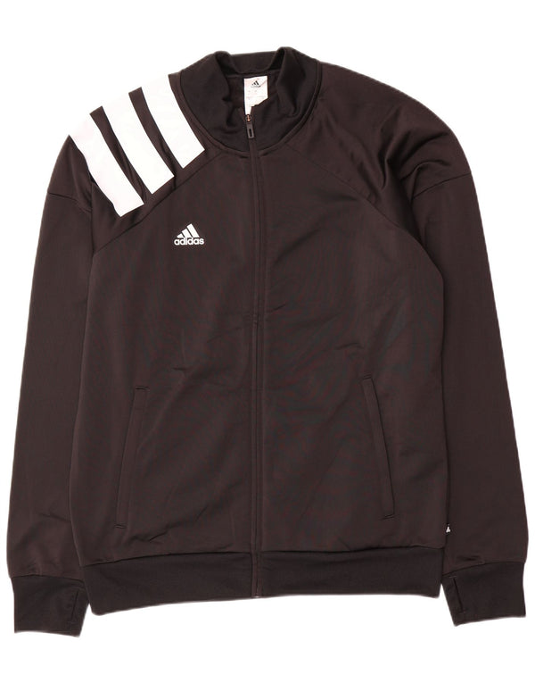 Adidas Mens Treino Top Jaqueta Grande Poliéster Colorblock Preto