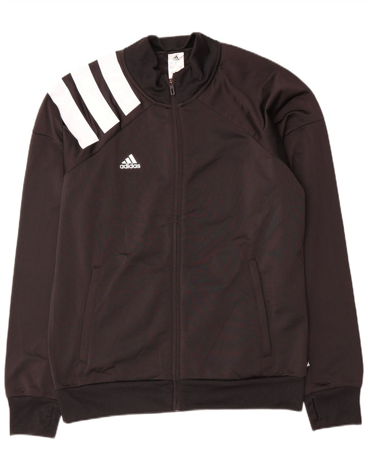 Adidas Mens Treino Top Jaqueta Grande Poliéster Colorblock Preto