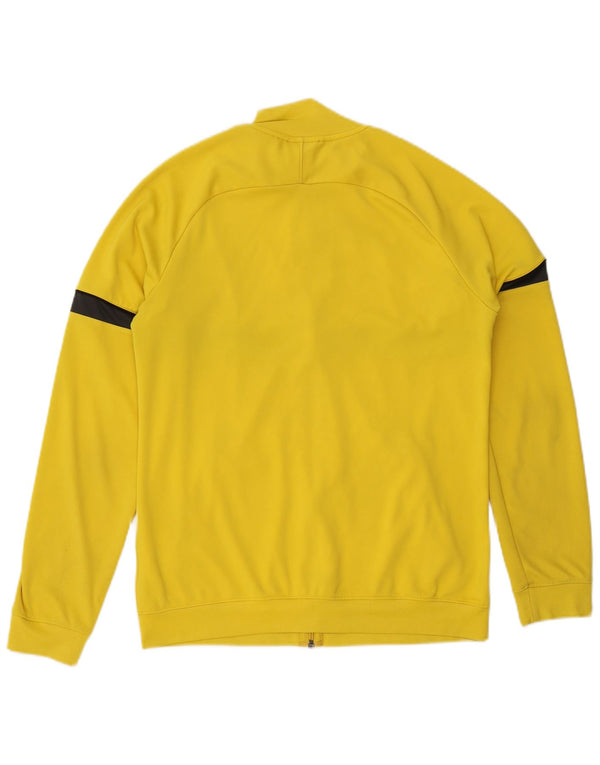 Jaqueta Nike Mens Dri Fit Tracksuit Top Amarelo Médio Poliéster Colorblock