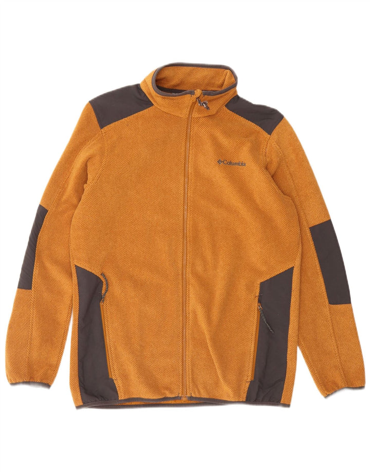 Jaqueta de lã masculina Columbia médio laranja colorblock poliéster