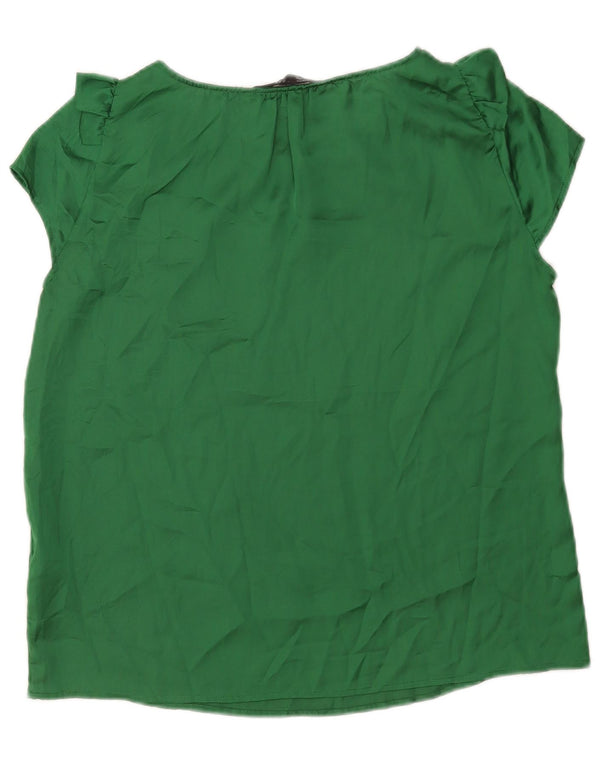 Blusa feminina Zara Top UK 14 grande poliéster verde