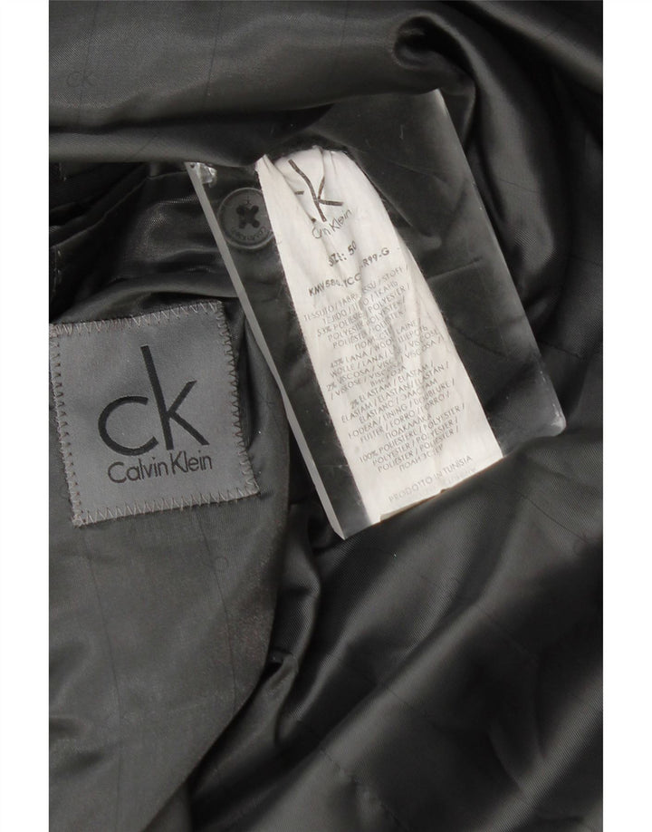 Jaqueta Blazer Masculina Calvin Klein com 1 Botão IT 50 Grande Listrada Preta