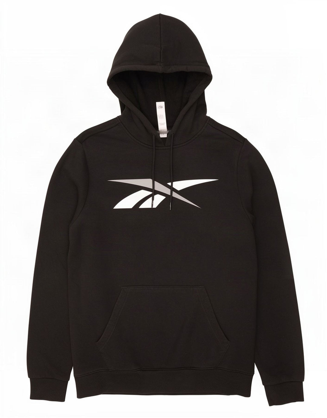 Reebok Mens Graphic Hoodie Jumper Médio Algodão Preto