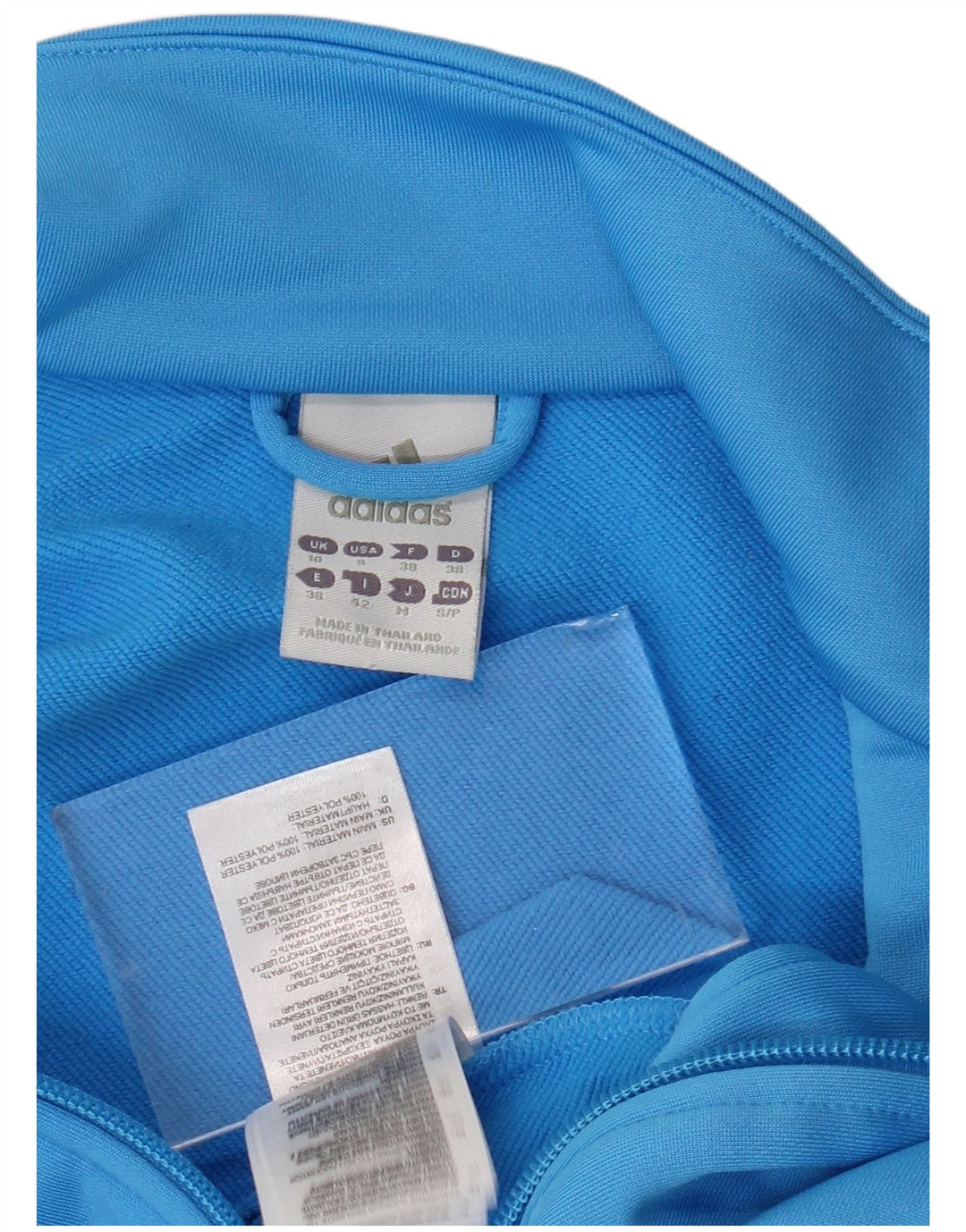 ADIDAS Womens Tracksuit Top Jacket UK 10 Pequeno Azul Poliéster