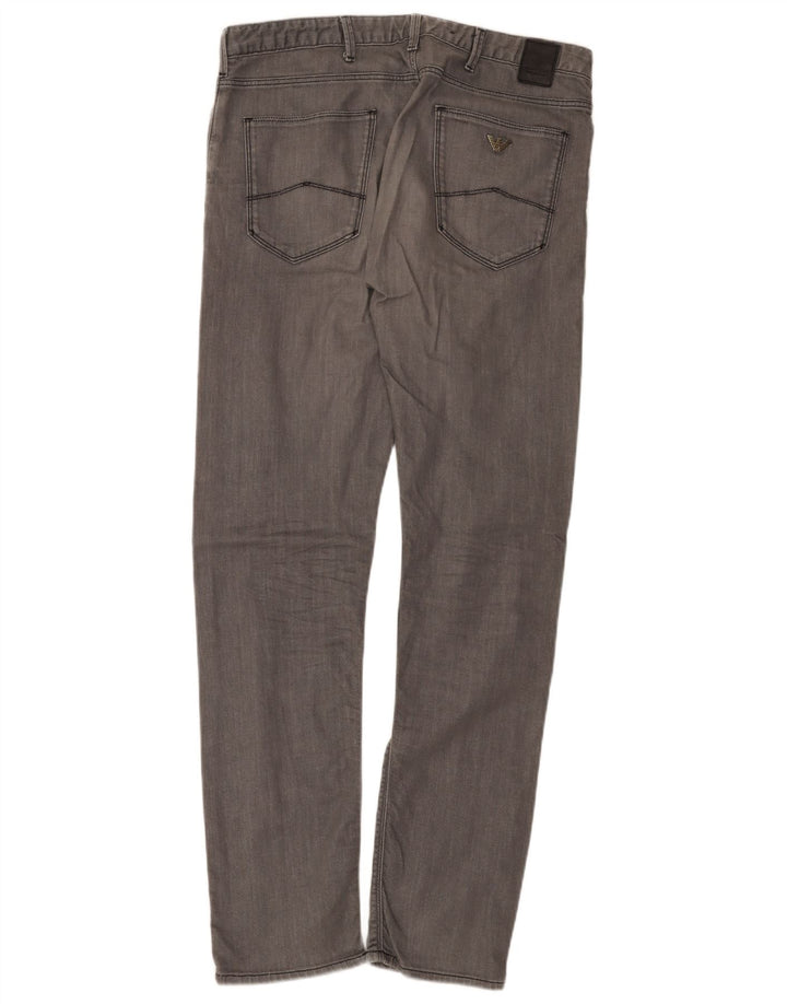 Armani Mens Slim Jeans W34 L32 Cinza Algodão