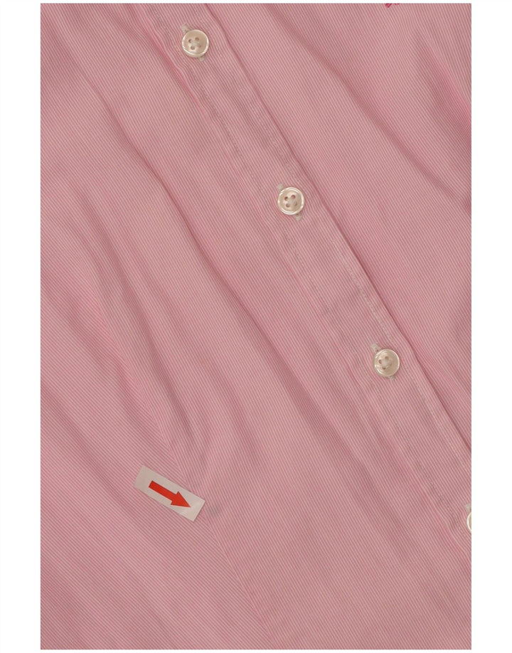 Camisa feminina Benetton UK 12 risca de giz rosa médio