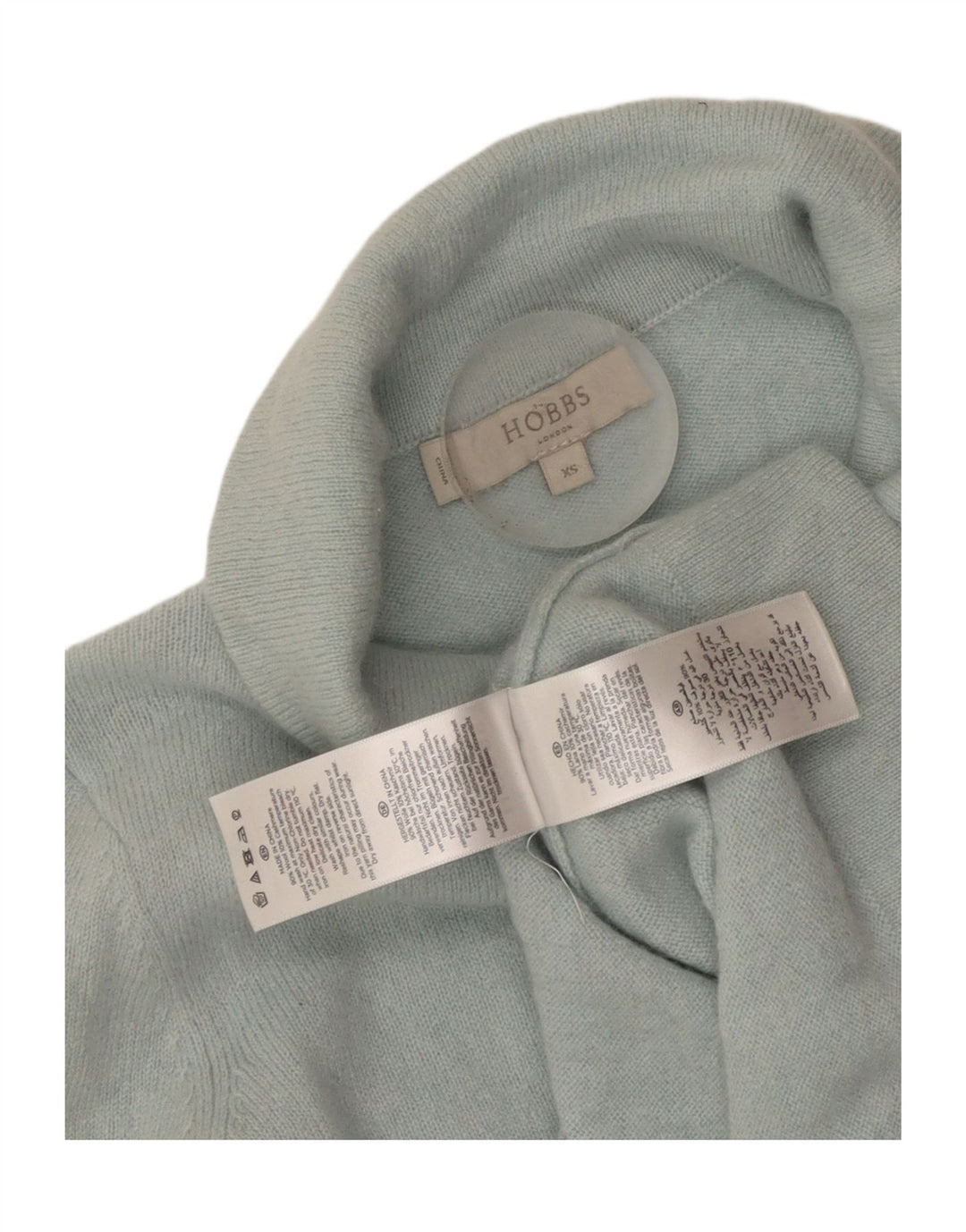 Suéter feminino Hobbs com gola redonda e gola redonda UK 4 XS lã azul