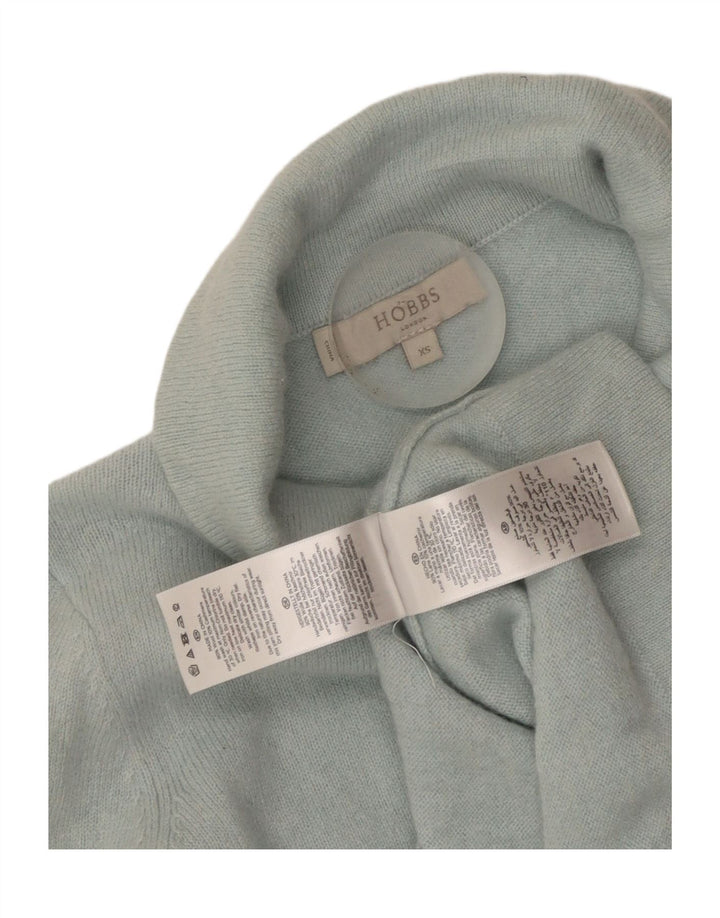 Suéter feminino Hobbs com gola redonda e gola redonda UK 4 XS lã azul