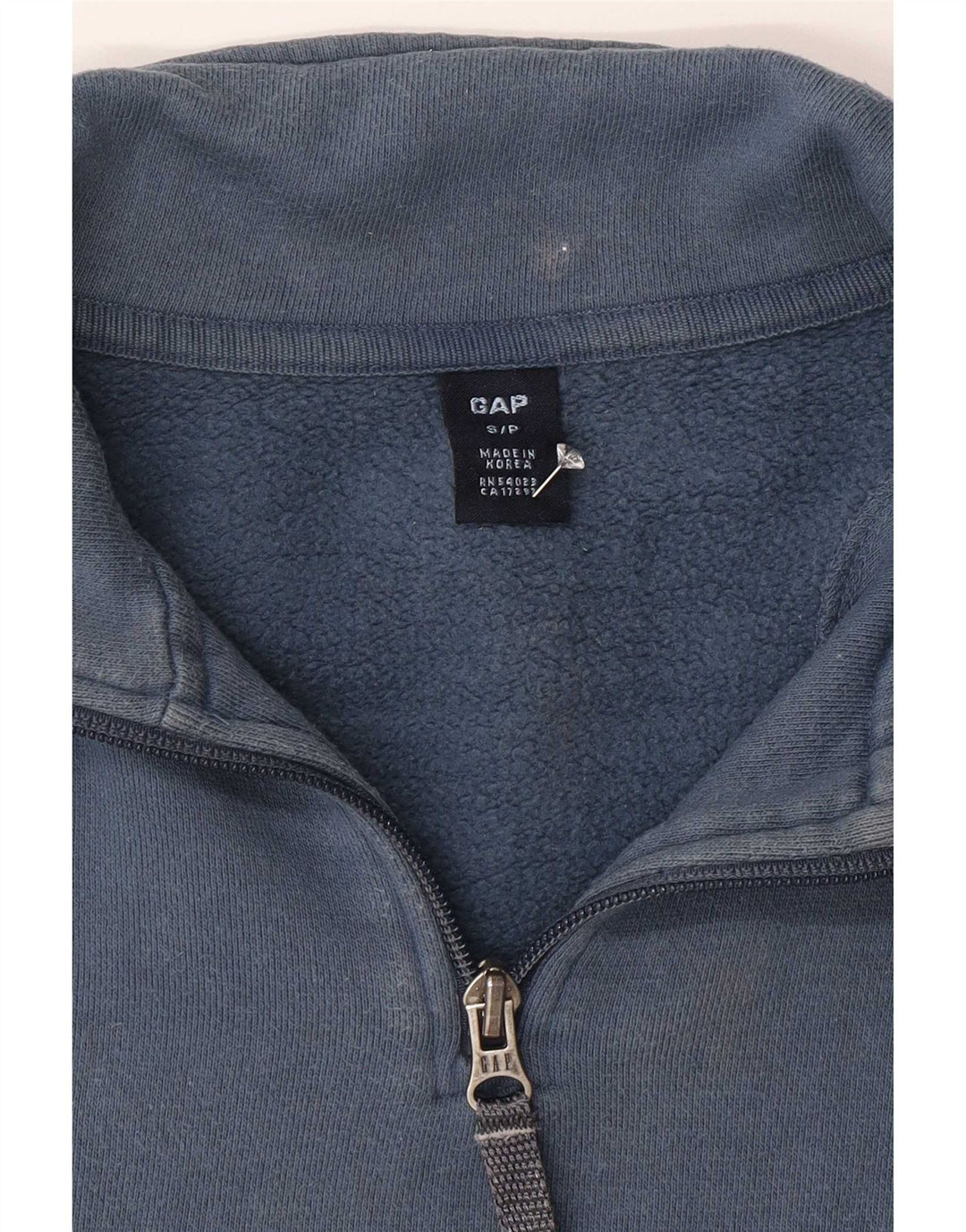Suéter masculino Gap com zíper e gola pequena azul